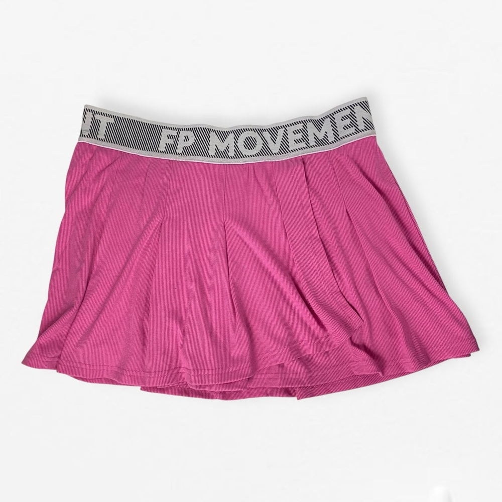 Free People FP Movement Duo Skort brief-lined bottom Fuschia pink Tennis skirt L